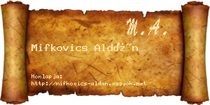 Mifkovics Aldán névjegykártya